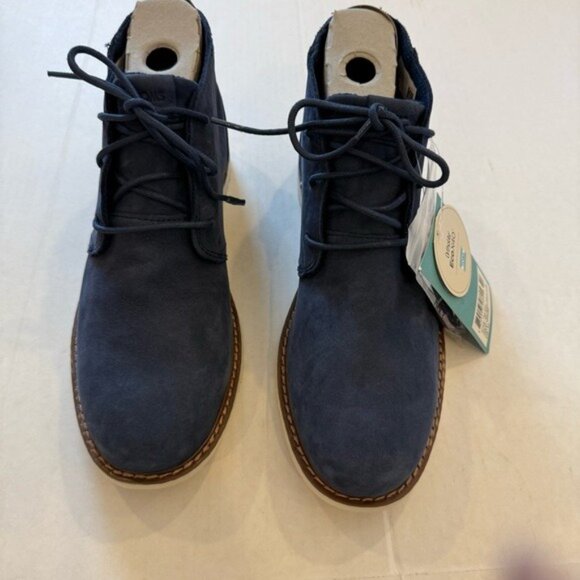 Toms Men's Boot Navi Chukka Navy Tumbled Nubuck Leather Size 9.5 Ortholite NWT - Picture 4 of 12